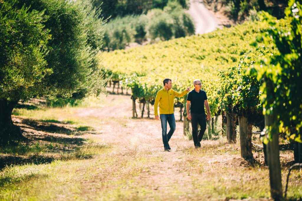 Justin & Mike in vineyard