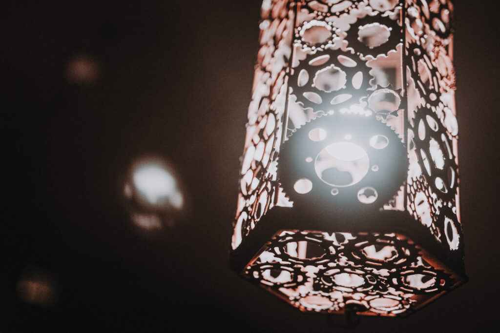 lamp made of bike gears